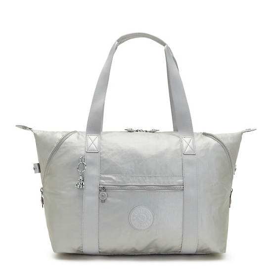 Bolso Tote Kipling Art Medium Metallic Plateados | MX 1456BE